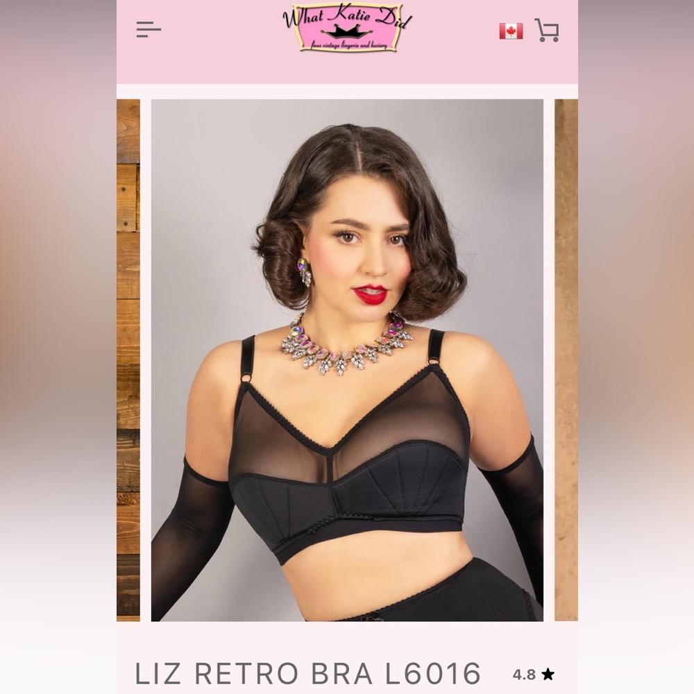 What Katie Did Liz Retro Bra in Black 1940s 1950s